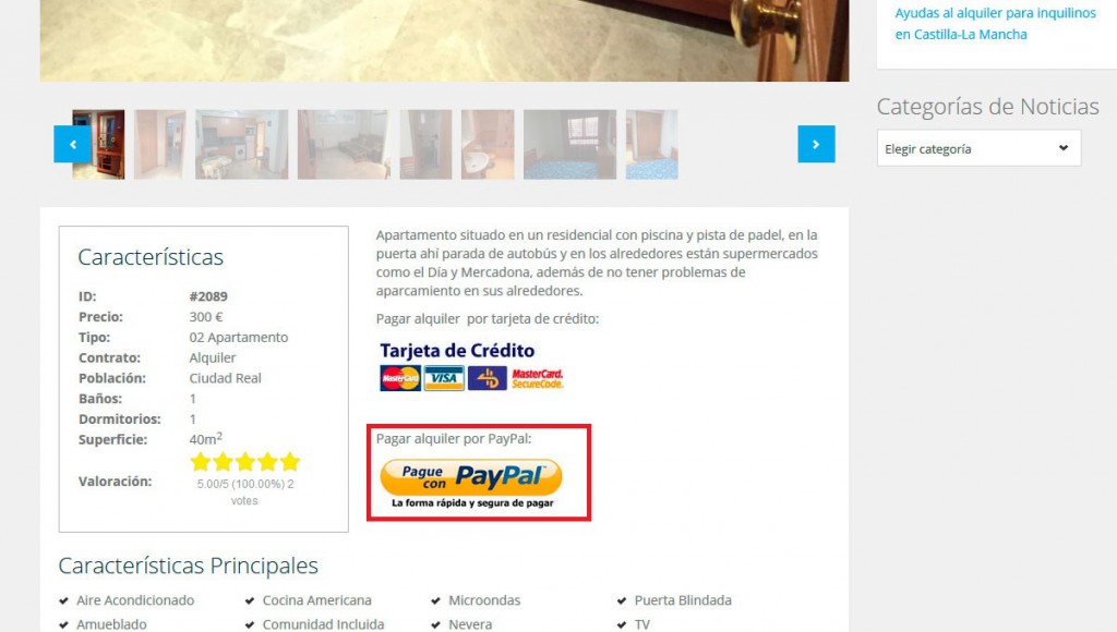 alquilar paypal